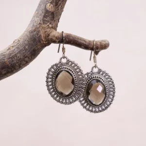 Colimaçon Boucles D'oreilles Avec Pierre-Boucles d'oreilles en argent et quartz fumé