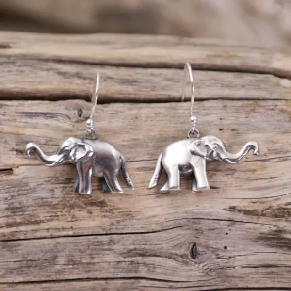 Colimaçon Boucles D'oreilles Sans Pierre-Boucles d'oreilles en argent "éléphant"