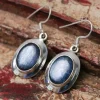 Colimaçon Boucles D'oreilles Avec Pierre-Boucles d'oreilles en argent et pierre kyanite