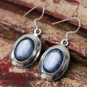 Colimaçon Boucles D'oreilles Avec Pierre-Boucles d'oreilles en argent et pierre kyanite