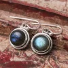 Colimaçon Boucles D'oreilles Avec Pierre-Boucles d'oreilles en argent et pierre labradorite