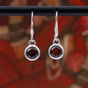 Colimaçon Boucles D'oreilles Avec Pierre-Boucles d'oreilles en argent et pierre grenat