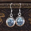 Colimaçon Boucles D'oreilles Avec Pierre-Boucles d'oreilles en argent et pierre topaze bleue