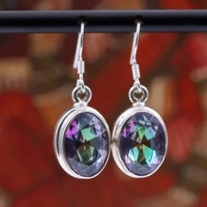 Colimaçon Boucles D'oreilles Avec Pierre-Boucles d'oreilles en argent et pierre topaze mystique