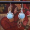 Colimaçon Boucles D'oreilles Avec Pierre-Boucles d'oreilles en argent et pierre larimar