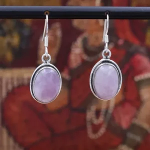 Colimaçon Boucles D'oreilles Avec Pierre-Boucles d'oreilles en argent et pierre kunzite