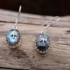 Colimaçon Boucles D'oreilles Avec Pierre-Boucles d'oreilles en argent et pierre labradorite