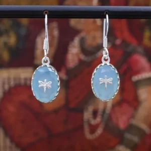 Colimaçon Boucles D'oreilles Avec Pierre-Boucles d'oreilles en argent et pierre calcédoine