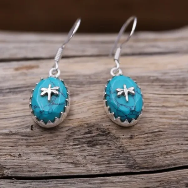 Colimaçon Boucles D'oreilles Avec Pierre-Boucles d'oreilles en argent et pierre turquoise