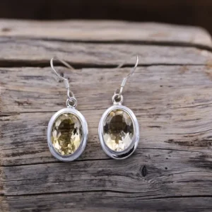 Colimaçon Boucles D'oreilles Avec Pierre-Boucles d'oreilles en argent et pierre citrine