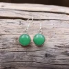 Colimaçon Boucles D'oreilles Avec Pierre-Boucles d'oreilles en argent et pierre Jade verte