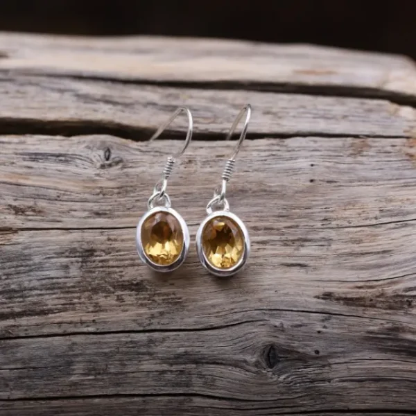 Colimaçon Boucles D'oreilles Avec Pierre-boucles d'oreilles en argent et pierre citrine