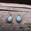 Colimaçon Boucles D'oreilles Avec Pierre-Boucles d'oreilles en argent et pierre larimar