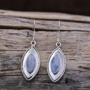 Colimaçon Boucles D'oreilles Avec Pierre-Boucles d'oreilles en argent et pierre de lune