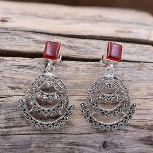 Colimaçon Boucles D'oreilles Avec Pierre-Boucles d'oreilles en argent et marcassites