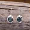 Colimaçon Boucles D'oreilles Avec Pierre-Boucles d'oreilles en argent et pierre labradorite