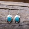 Colimaçon Boucles D'oreilles Avec Pierre-Boucles d'oreilles en argent et pierre howlite turquoise