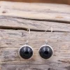 Colimaçon Boucles D'oreilles Avec Pierre-Boucles d'oreilles en argent et pierre onyx