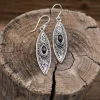 Colimaçon Boucles D'oreilles Avec Pierre-Boucles d'oreilles en argent et pierre grenat