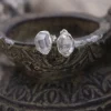 Colimaçon Boucles D'oreilles Avec Pierre | Boucles D'oreilles "puces"-Boucles d'oreilles "puce" en argent et diamant Herkimer