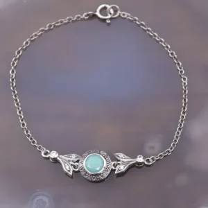 Colimaçon Bracelets D'exception-Bracelet d'exception en argent, chrysoprase et zirconium