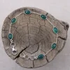 Colimaçon Bracelets En Argent Et Pierres Naturelles-Bracelet en argent et agate verte