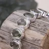 Colimaçon Bracelets En Argent Et Pierres Naturelles-Bracelet en argent et améthyste verte