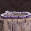 Colimaçon Bracelets En Argent Et Pierres Naturelles-Bracelet en argent et améthyste