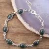 Colimaçon Bracelets En Argent Et Pierres Naturelles-Bracelet en argent et aventurine