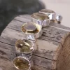 Colimaçon Bracelets En Argent Et Pierres Naturelles-Bracelet en argent et citrine