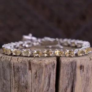 Colimaçon Bracelets En Argent Et Pierres Naturelles-Bracelet en argent et citrine