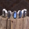 Colimaçon Bracelets En Argent Et Pierres Naturelles-Bracelet en argent et labradorite