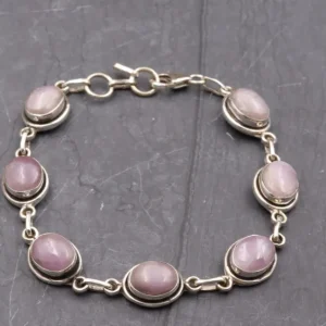 Colimaçon Bracelets En Argent Et Pierres Naturelles-Bracelet en argent et pierre kunzite