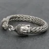 Colimaçon Bracelets-Bracelet en argent snake Bouddha Homme