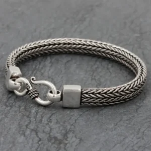 Colimaçon Bracelets-Bracelet en argent snake Framboise Homme