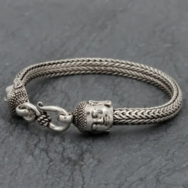 Colimaçon Bracelets Snake-Bracelet en argent Snake Little Bouddha