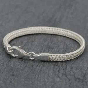 Colimaçon Bracelets Snake | Bracelets-Bracelet en argent Snake New Hélène plat Enfant