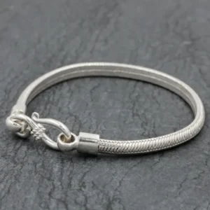 Colimaçon Bracelets Snake-Bracelet en argent snake 1/2 rond 4mm