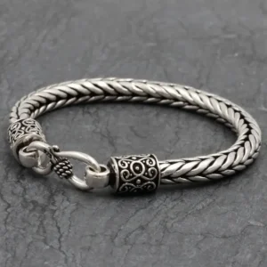 Colimaçon Bracelets-Bracelet en argent snake le Cobra Homme