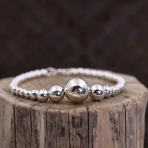 Colimaçon Bracelets En Argent Et Pierres Naturelles | Bracelets Perles En Argent-Bracelet perles en argent