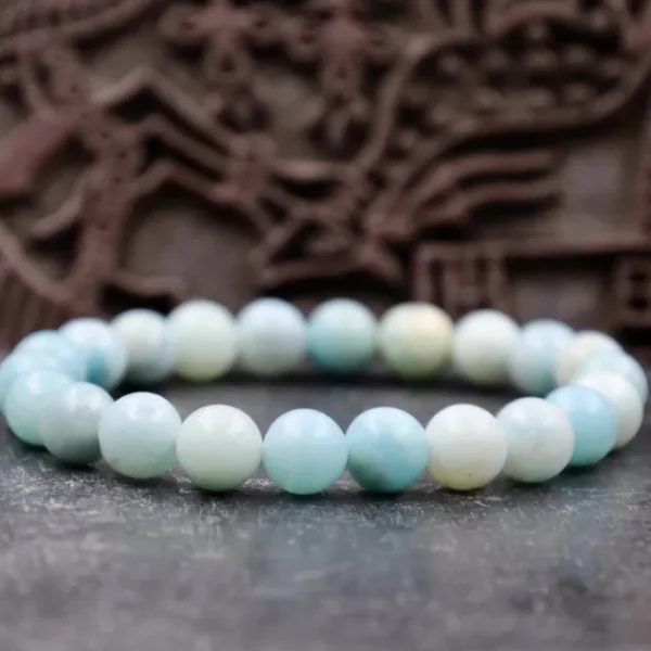 Colimaçon Bracelets Pierres Roulées | Bracelets Pierres Roulées-Bracelet pierre amazonite - 10mm - taille 20-23cm