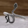 Colimaçon Bracelets Rigides-Bracelet rigide en argent serpent