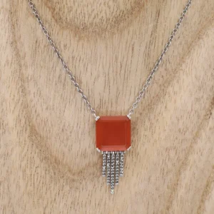 Colimaçon Colliers D'exception-Collier d'exception en argent, marcassites, cornaline