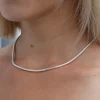 Colimaçon Colliers Snake | Collier Sans Pierre-Collier en argent snake rond 3mm