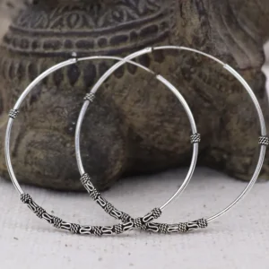 Colimaçon Boucles D'oreilles Sans Pierre-Créoles en argent - 6 cm