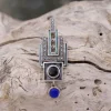 Colimaçon Pendentif D'exception-Pendentif d'exception en argent avec lapis lazuli, onyx et marcassites
