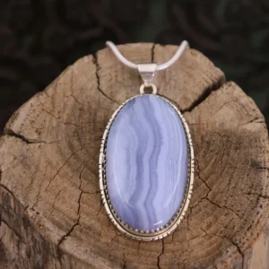 Colimaçon Pendentifs Avec Pierre-Pendentif en argent et agate bleue