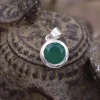 Colimaçon Pendentifs Avec Pierre-Pendentif en argent et agate verte