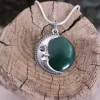 Colimaçon Pendentifs Avec Pierre-Pendentif en argent et agate verte - lune