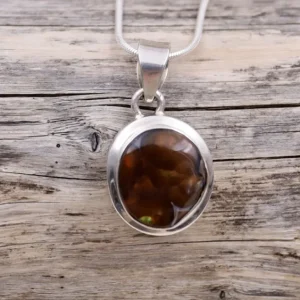 Colimaçon Pendentifs Avec Pierre-Pendentif en argent et agate de feu